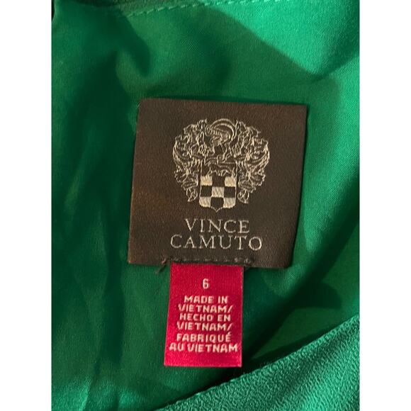 Vince Camuto dress twist fit & flare chiffon green size 6 - Picture 4 of 5